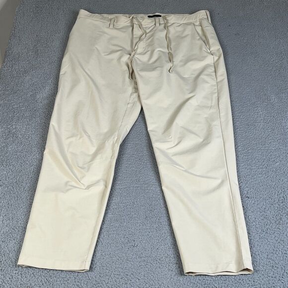 Lot of 2 Fabletics Chino Pants 41x32 Khaki Beige Cream Tapered Athleisure Hiking - Picture 2 of 16
